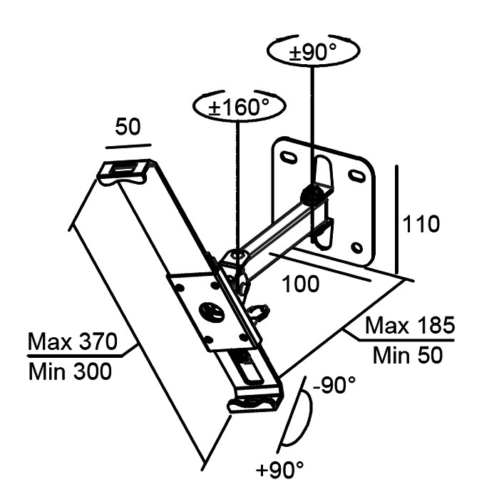 iPad/Tablet Wall Mount Holder with Rotatable Expansion Bracket