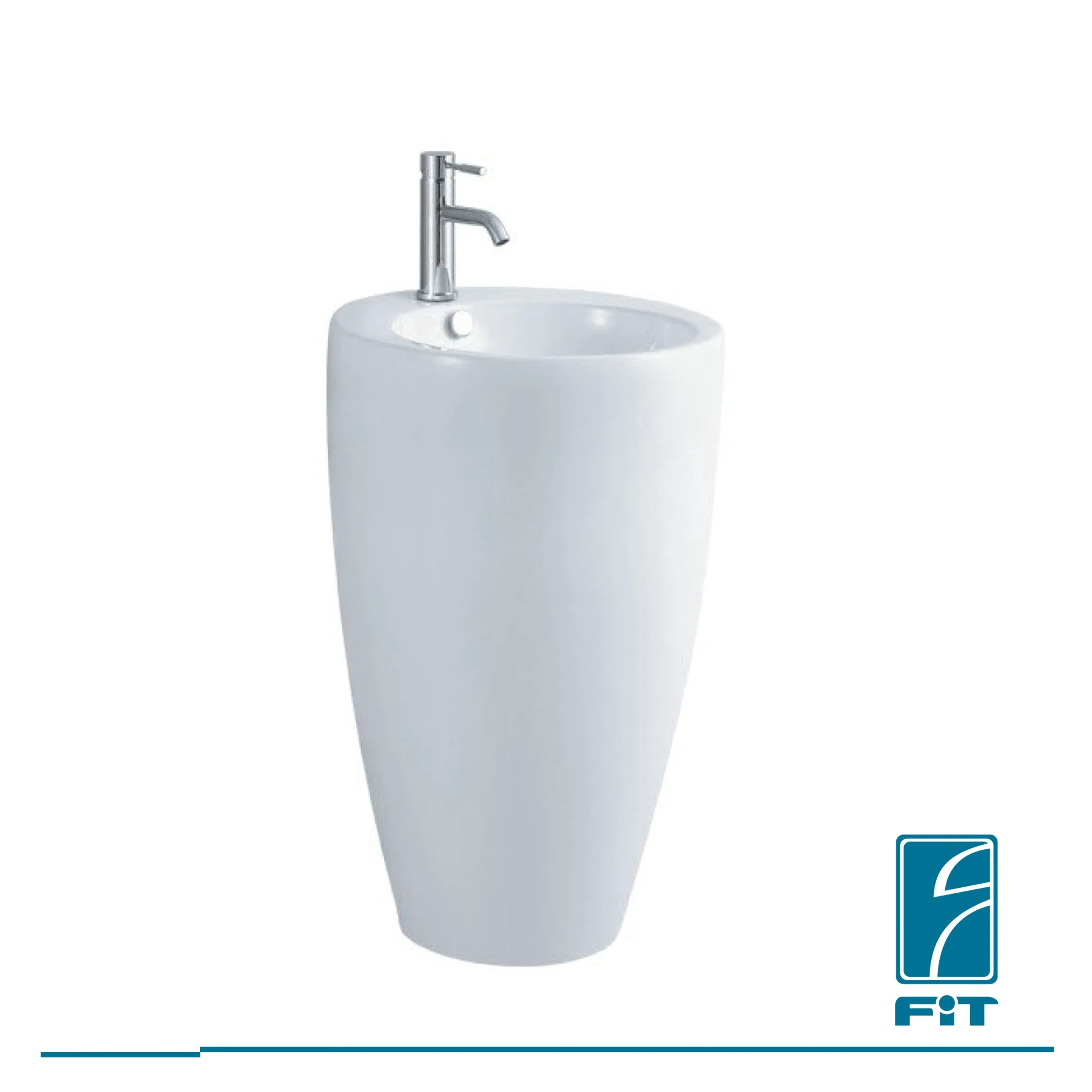 New Design Standing Floor Pedestal Sink Porcelain White Ceramic Wash Basin Bathroom