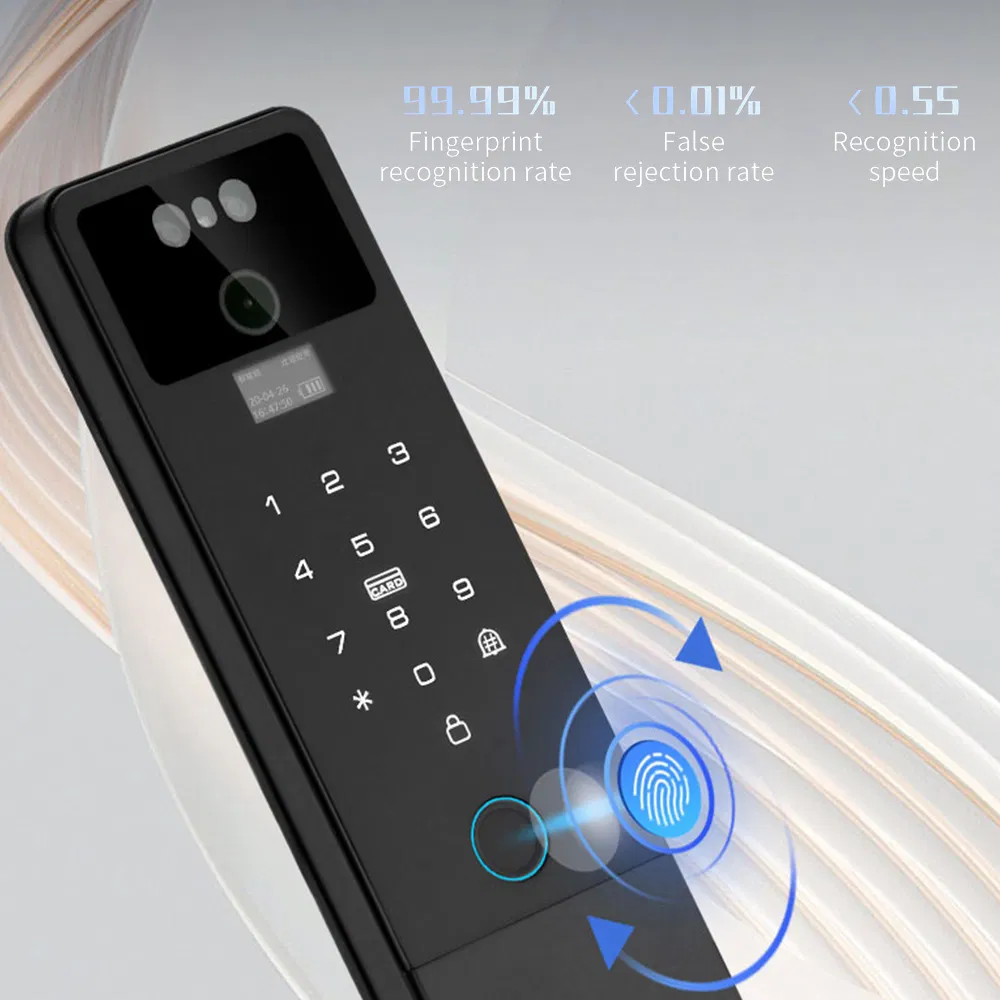 3D Face Palm Vein Recognition Biometric Fingerprint Intelligent Digital Keyless Video Intercom Smart Door Lock with Camera