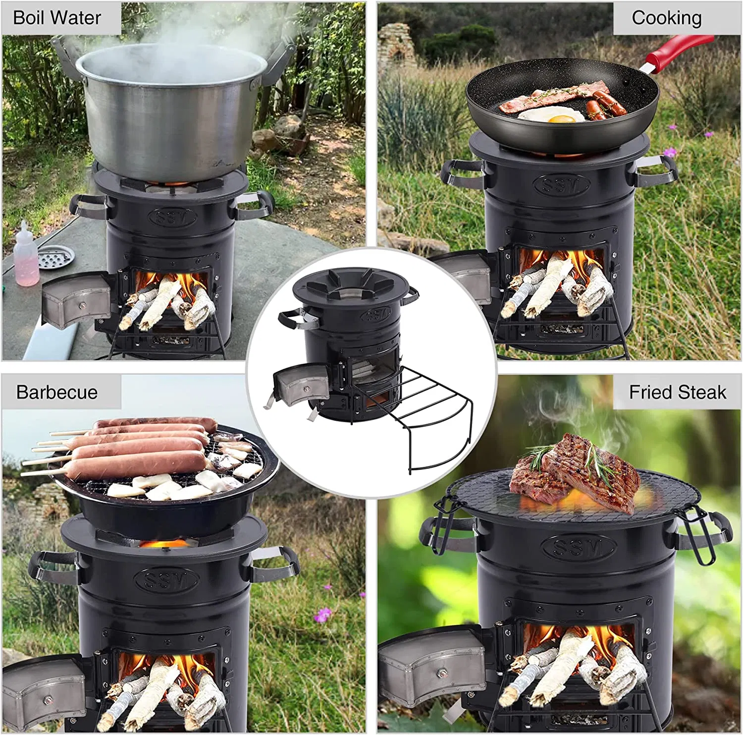 High Efficiency Wood Saving Camp Stove Outdoor Cooking Stove for BBQ Picnic