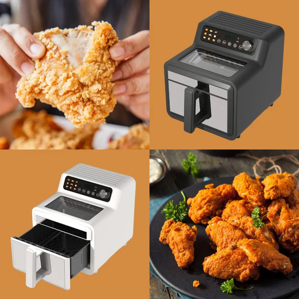 2024 Hot Selling 7L Digital Large Square Air Oven Touch Screen Lager Air Fryer with Visible Window