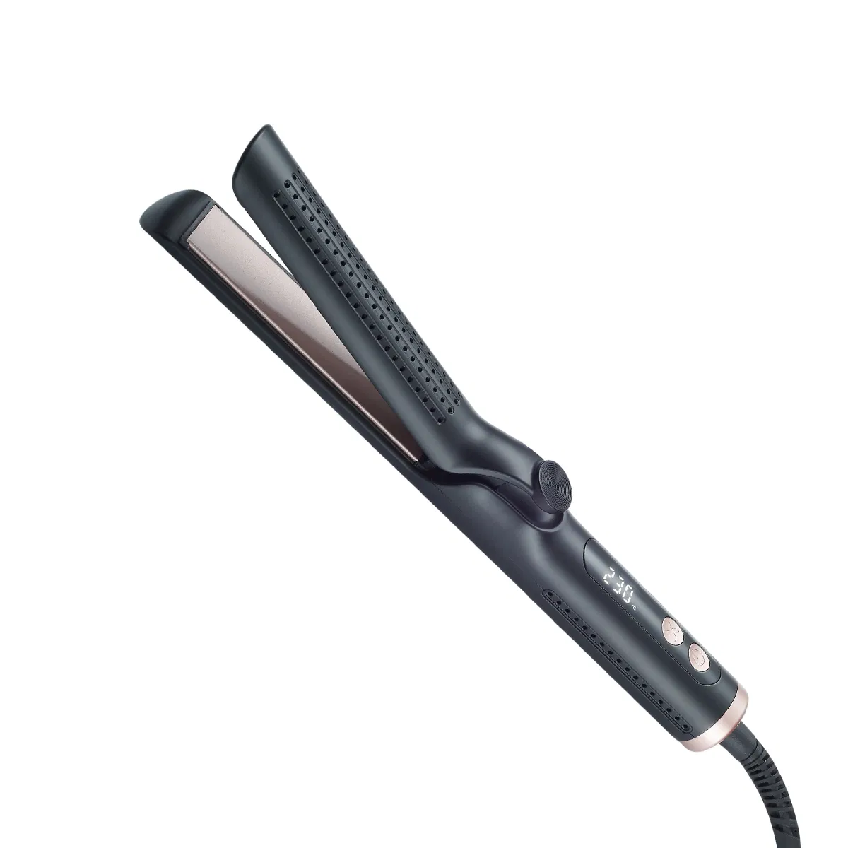 Professional 2-in-1ceramic Hair Straightener&Curler Rapid Heating Cold Air Low-Temperature Molding Permanent Styling LCD Display