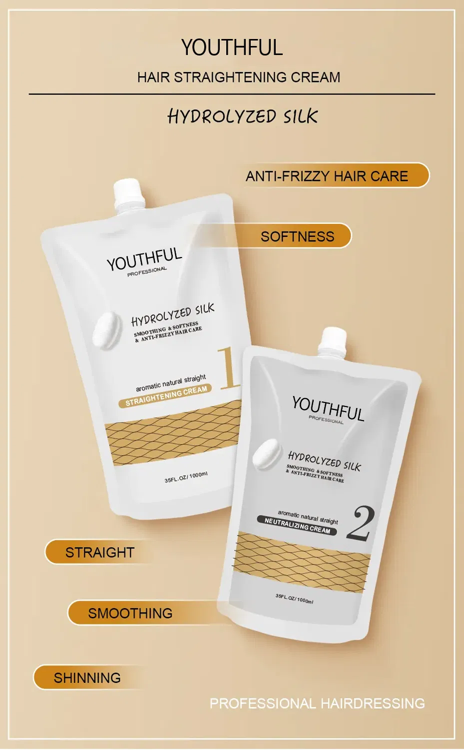 Professional Silky Protein Hair Straightening Moisturizing Cream