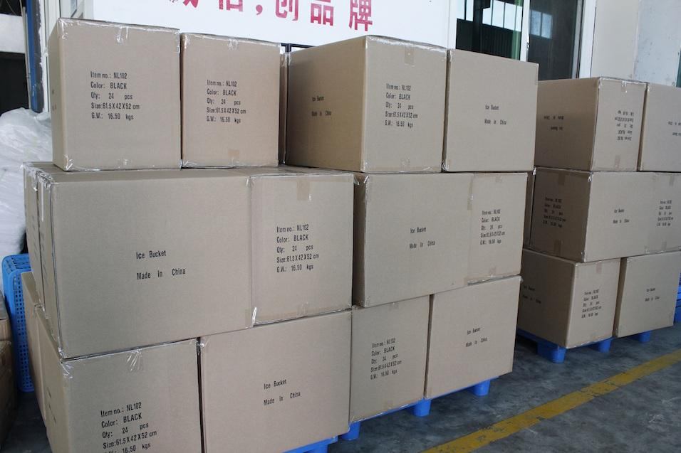 Plastic Single Handle Acrylic Custom Logo Bar KTV Beer Bucket Champaqne Wine Ice Bucket