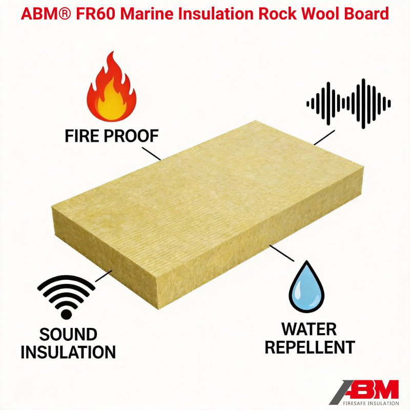 Abm® Marine Lightweight 90kg/M³ Certificated Lana De Roca Insulation Rock Wool