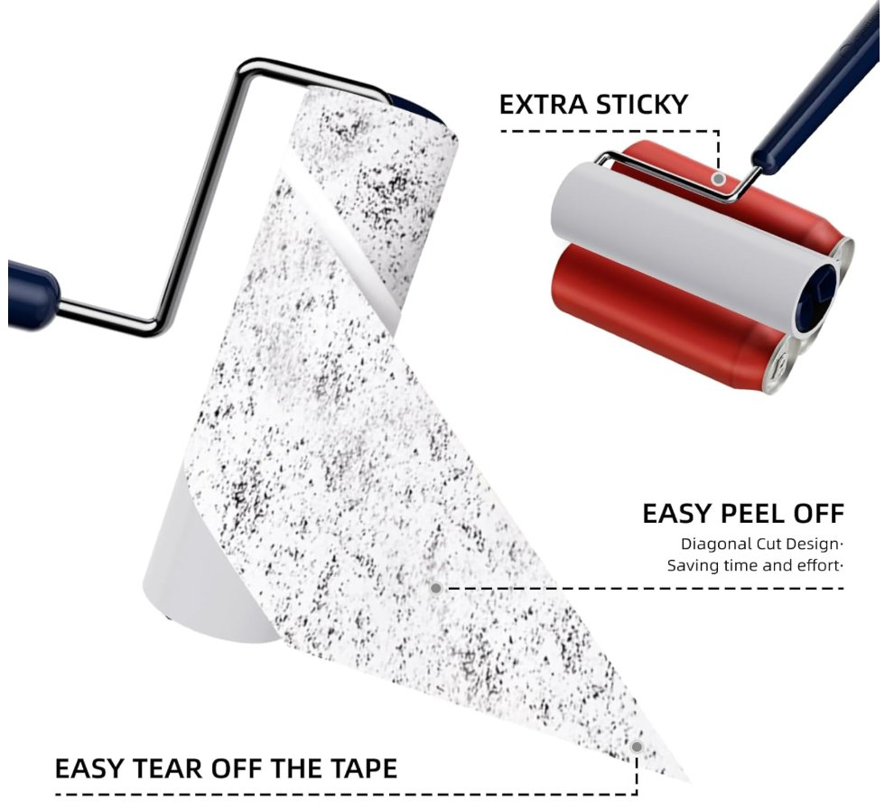 300 Sheets Lint Remover Sticky Roller for Pet Hair Extra Sticky with 3 Extendable Handle