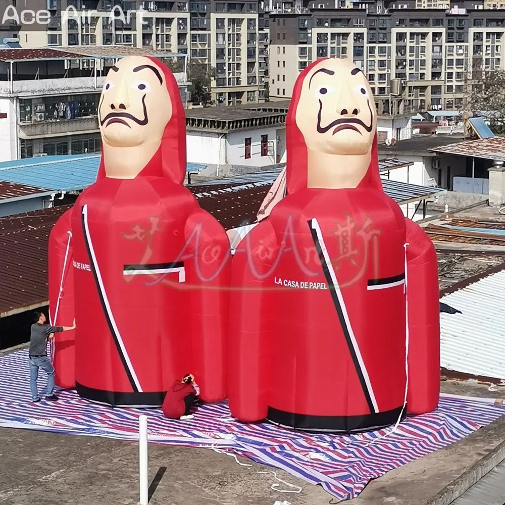 6mh Inflatable Bandit Cartoon Robber Balloon Money Thief Event Decorative Character for Party