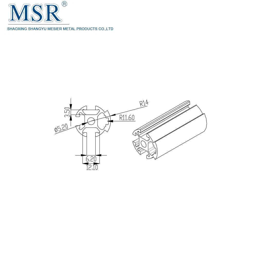 6105-T5 D28K3 Aluminium Pipe Clear Anodized Aluminium Profile Tube