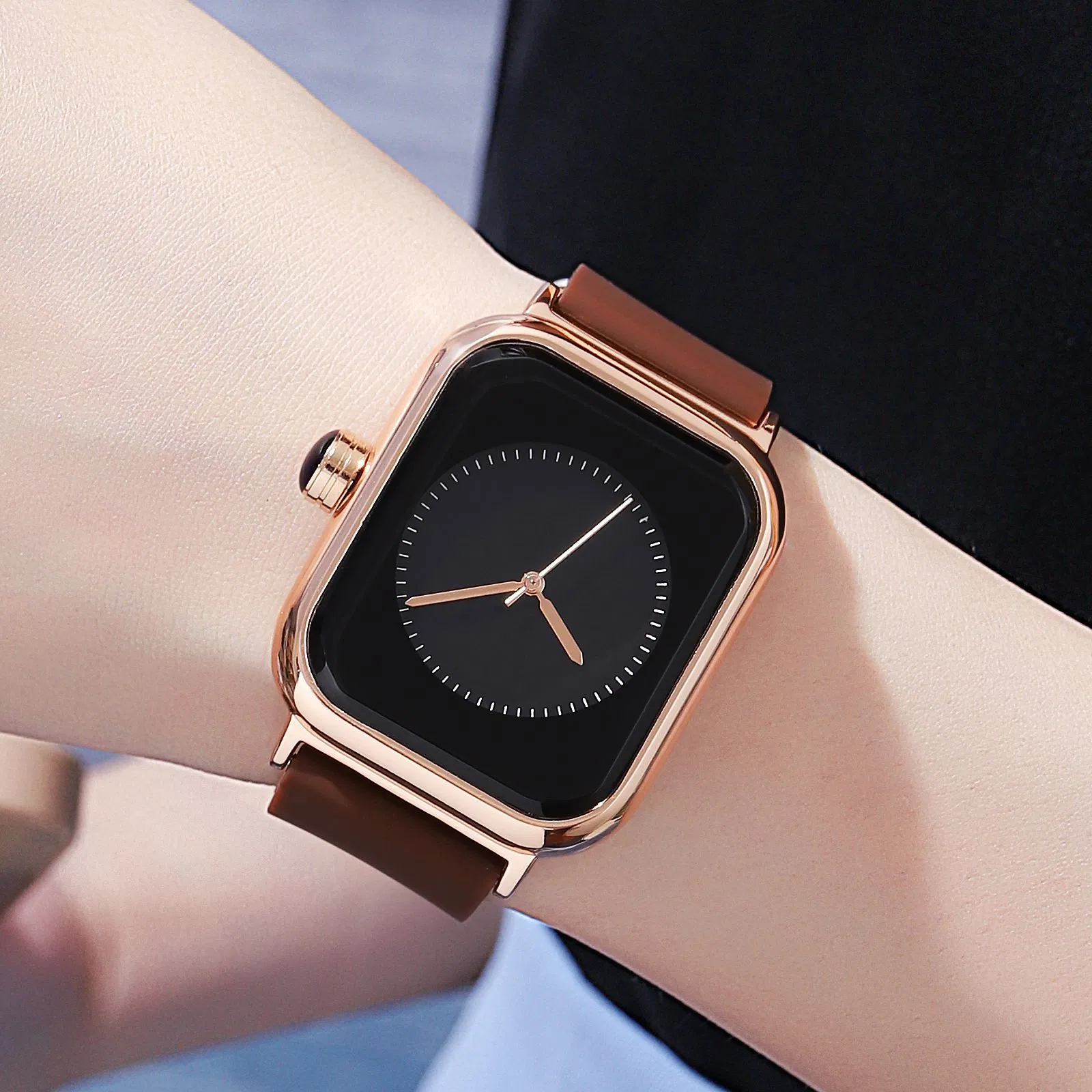New Fashion Square Women's Watch Waterproof Silicone Strap Smart Quartz Watches