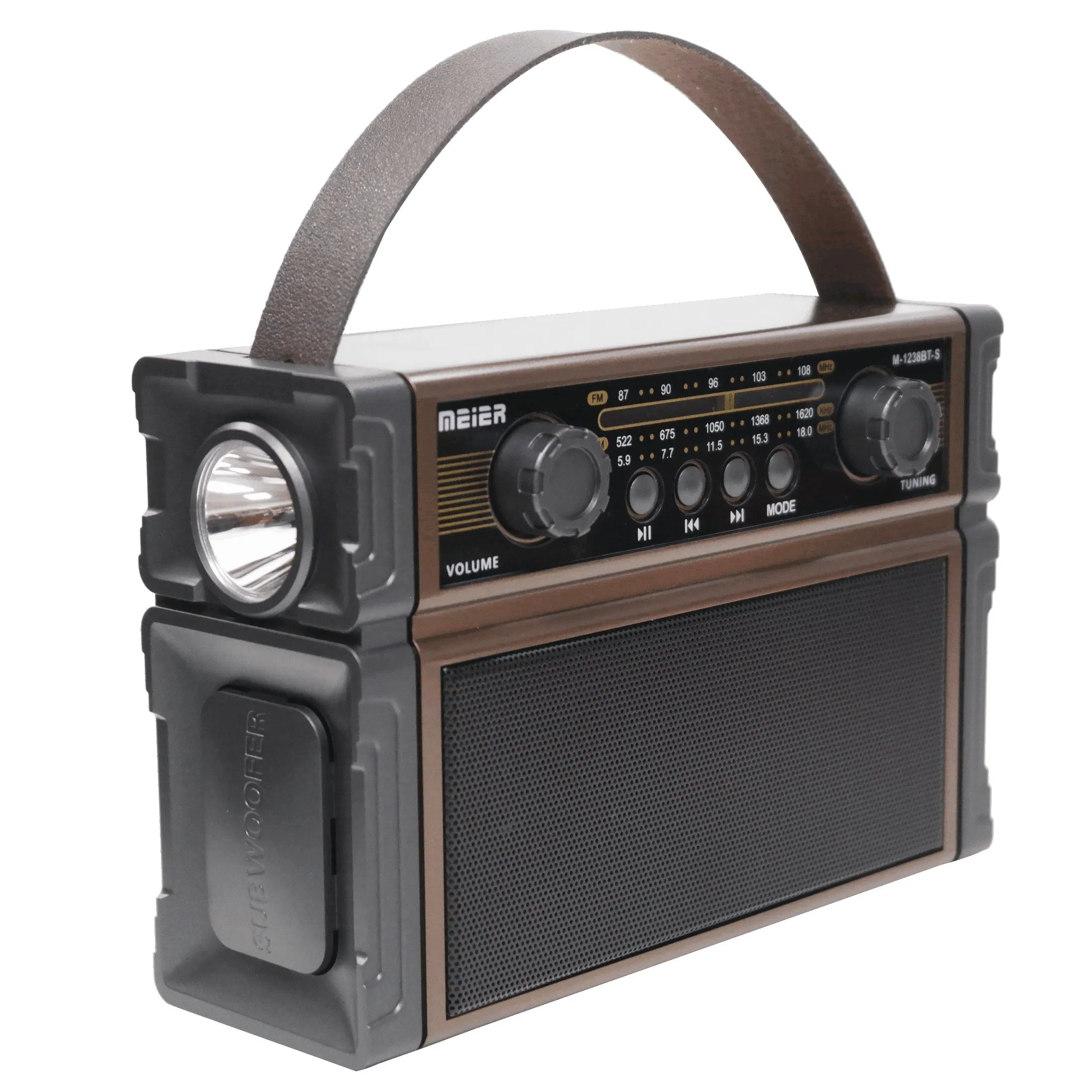 Meier M-1238BTS FM Radio, LED Flashlight, TF Card and MP3 Player, Rechargeable Speaker Bluetooth Outdoor Equipment