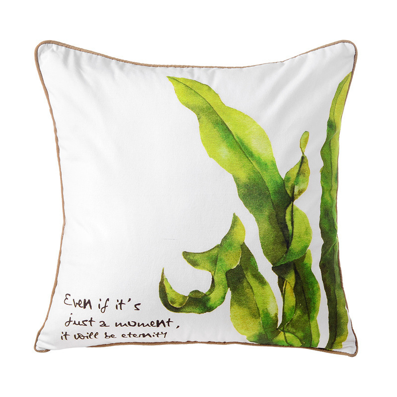 Leaves Printing Cushion Cover with Digital Print