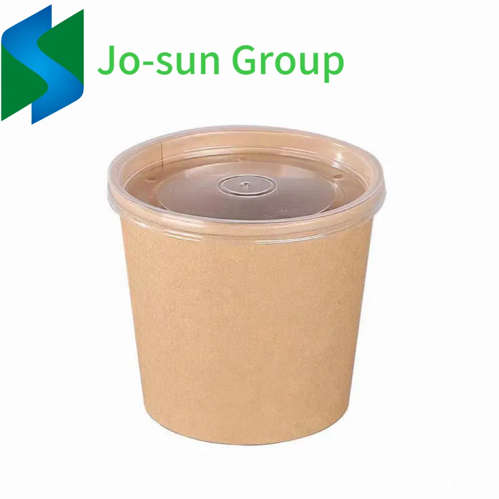 Jo-Sun Thickened Disposable Porridge Bucket Kraft Paper Soup Cup Customized Paper Bowl with Lid Takeaway Package Soup Bowl