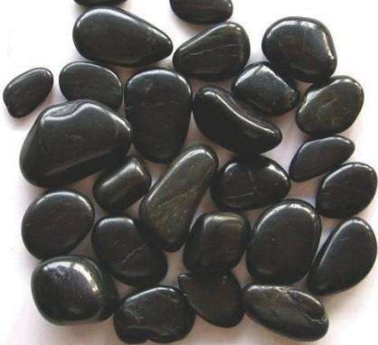 China Polished Landscaping Black River Stone Pebbles for Garden