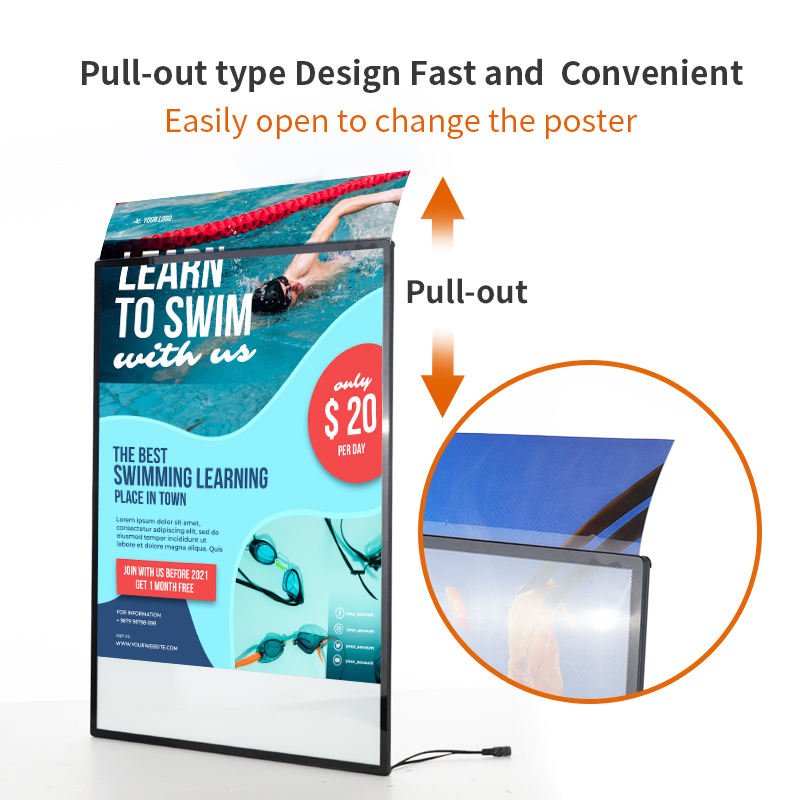 Customized Menu Framed Snap Frame Magnetic Advertising LED Poster Posters Movie Poster