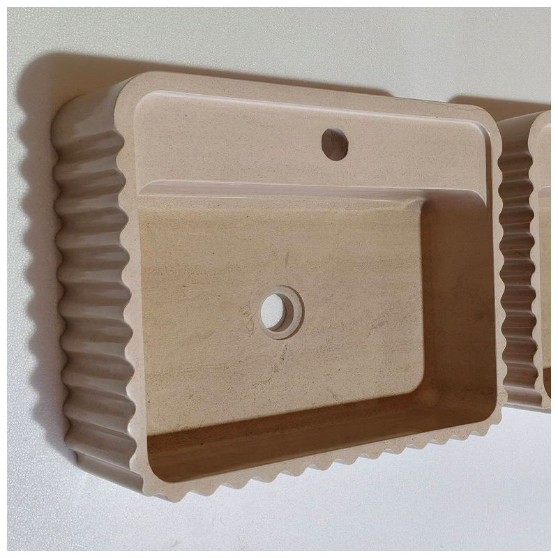 Creme Fatima Limestone Rectangle Floating Sinks