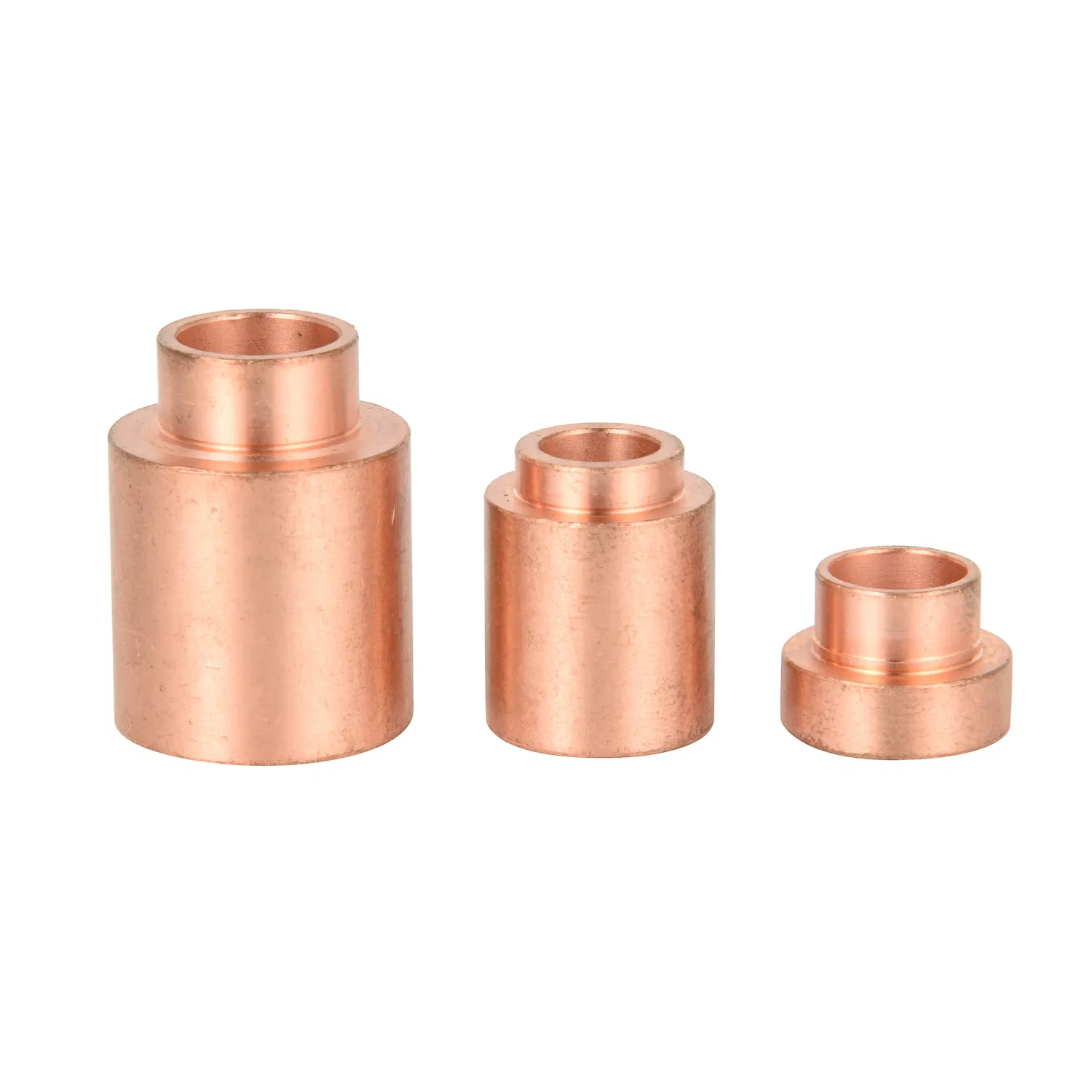 Custom Precision Flanged Sleeve Copper Brass Guide Bronze Bushing for Bearing, CNC Machining Parts Red Copper Sleeves