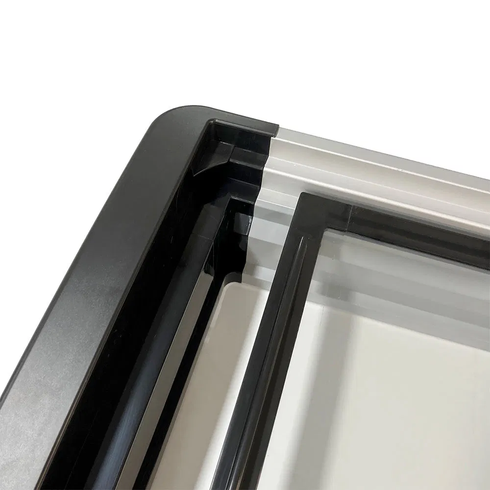 Aluminum Plastic Double Door Deep Freezer Glass Door for Ice Cream