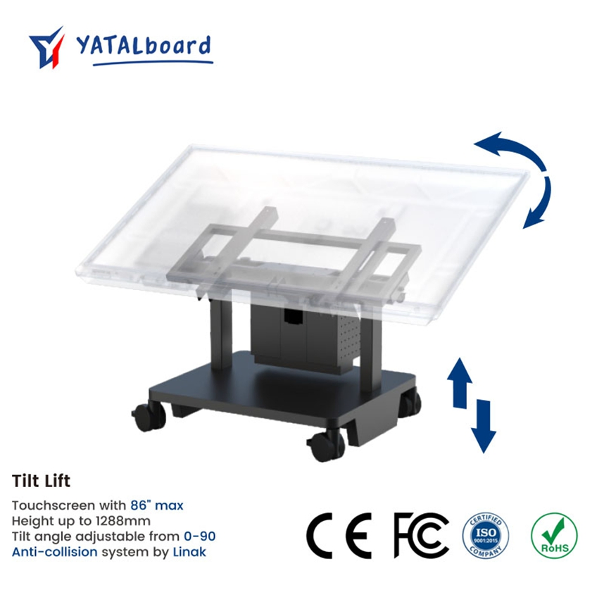 Heavy Duty Mobile Mount for 65-86 Inch Interactive Whiteboard Displays
