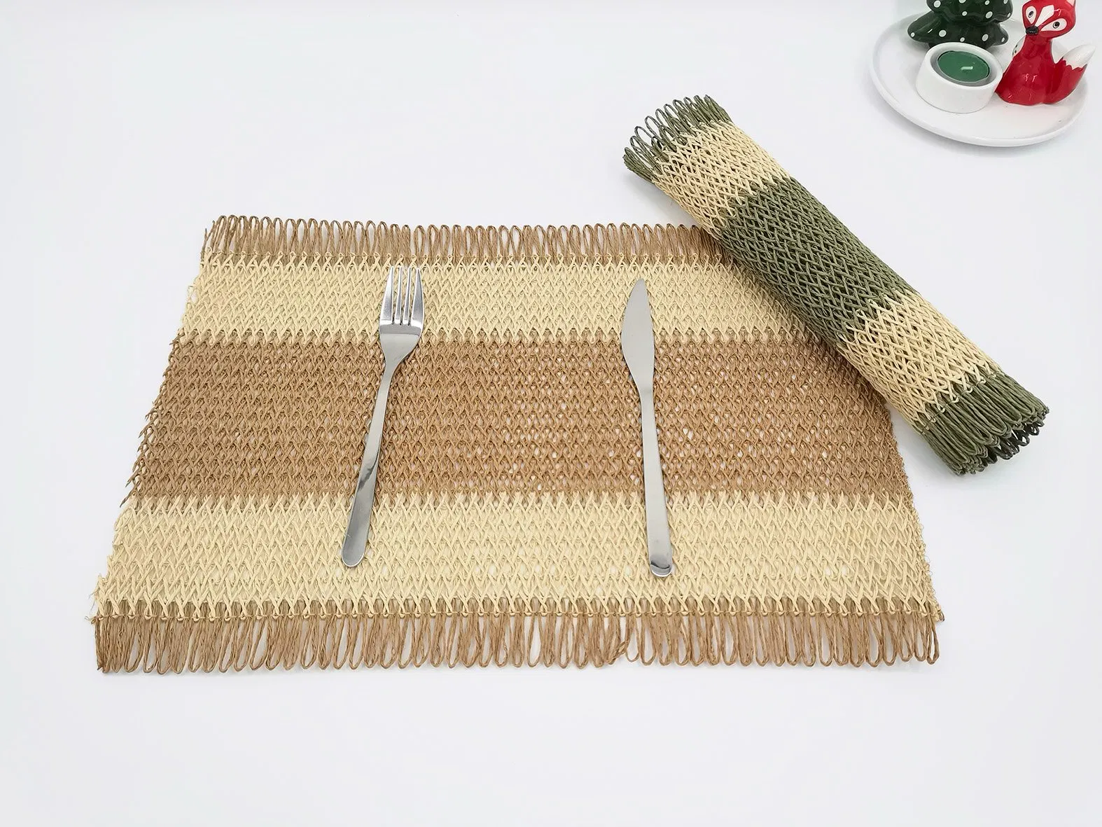 Colorful Woven Placemat for Family Dinners and Celebrations