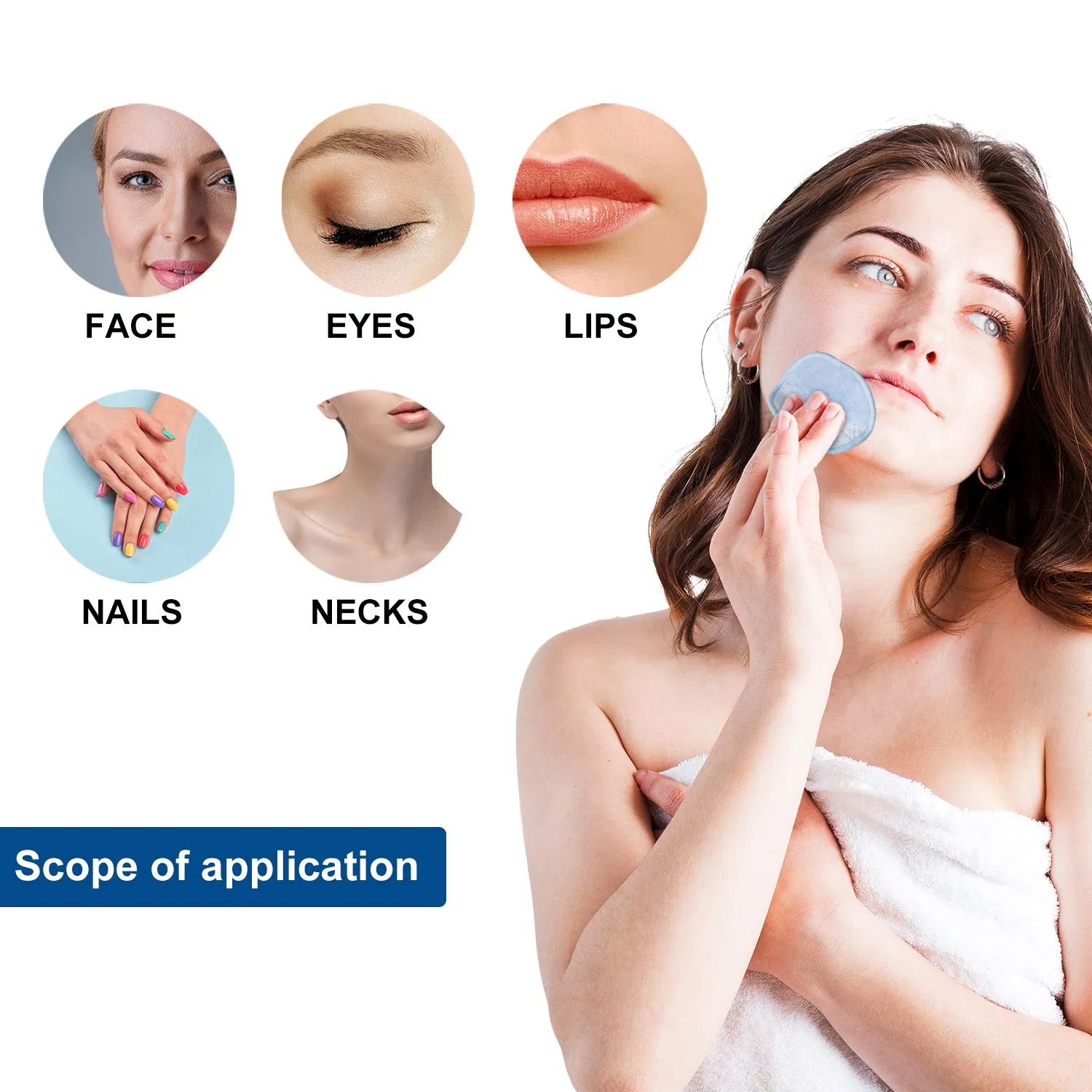 Wholesale Facial Make up Smooth Single Customized Shape Cotton Pads