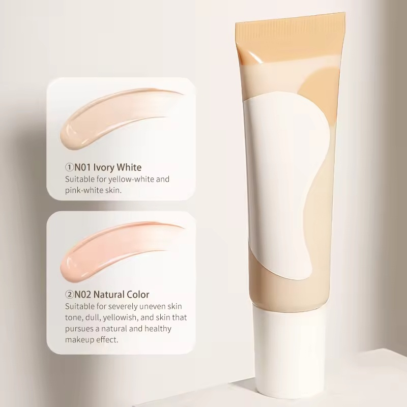 Moisturizing Semi-Matte Liquid Foundation - Medium Coverage Buff Foundation for Oily Skin, Lightweight Non-Comedogenic Makeup
