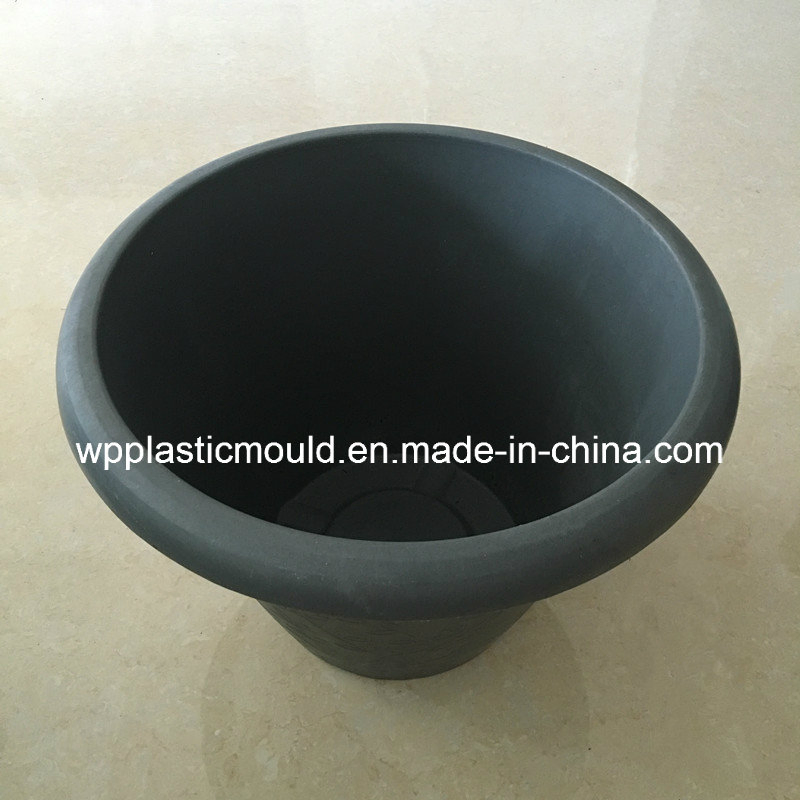 Leaves Pattern Round Plastic Flowerpot for Garden Home Decoration (HP-06)