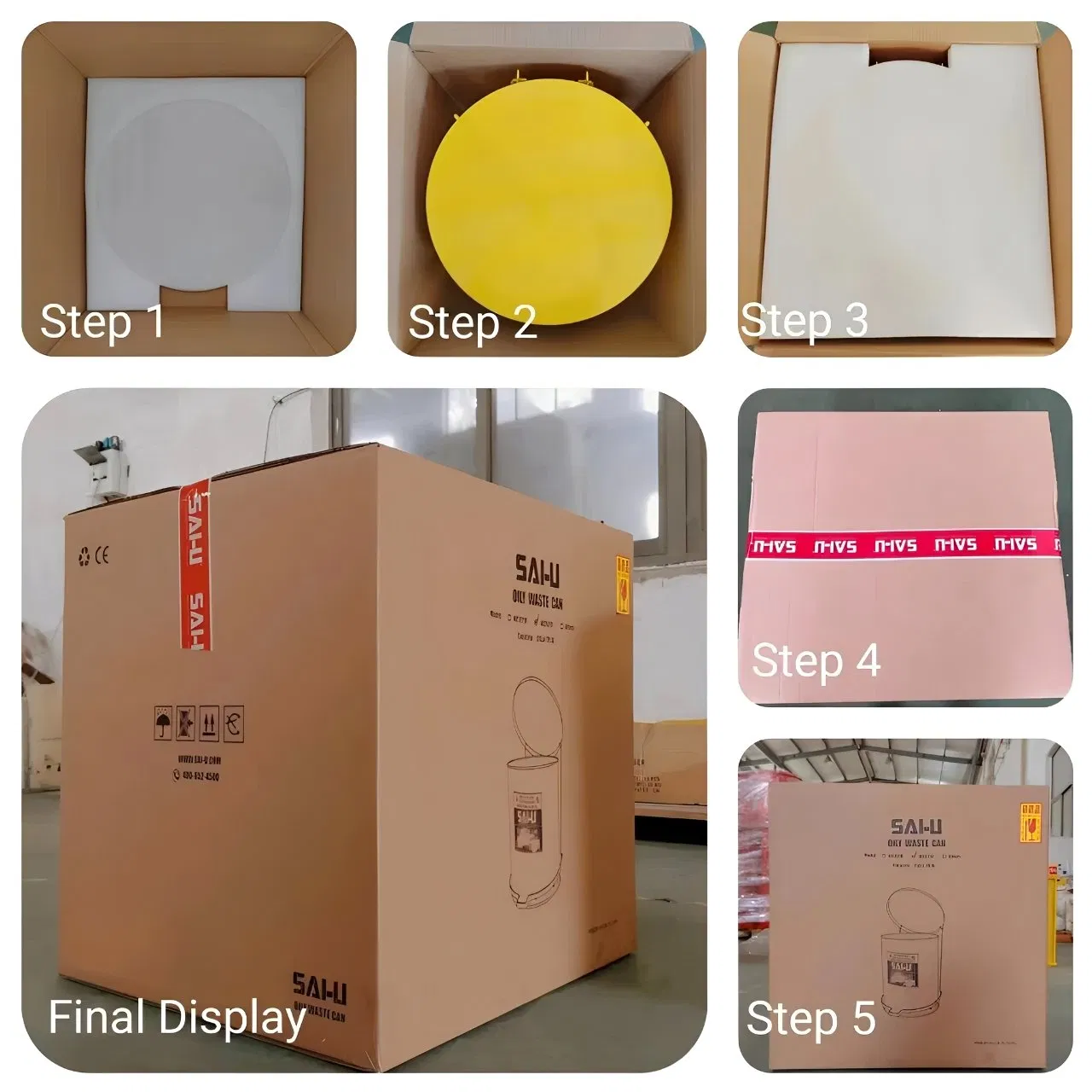 Металлическая педальная урна для масляных отходов Sai-U 10 галлонов