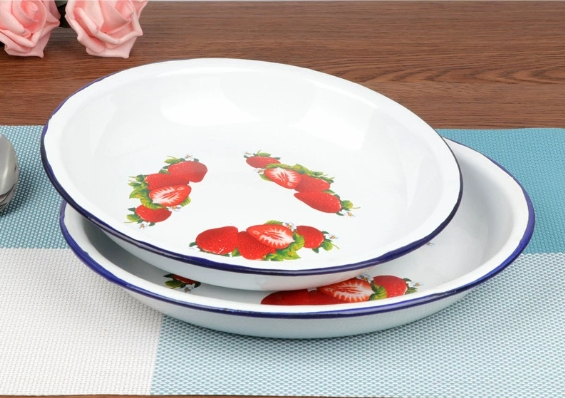 Commonly Used Printed Enamel Rice Plates Can Be Customized