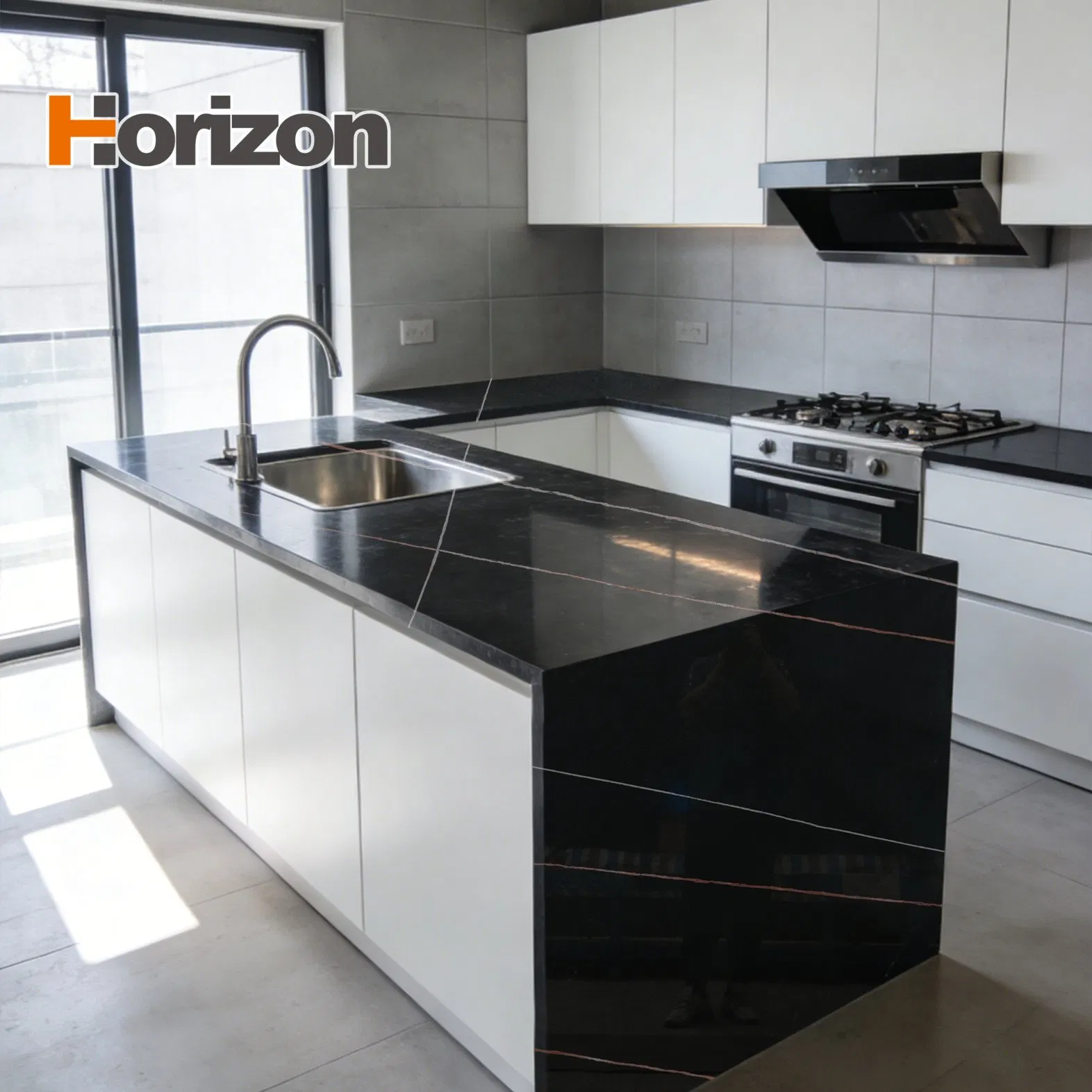 Custom Size Sintered Stone Kitchen Countertop in 100 Colors
