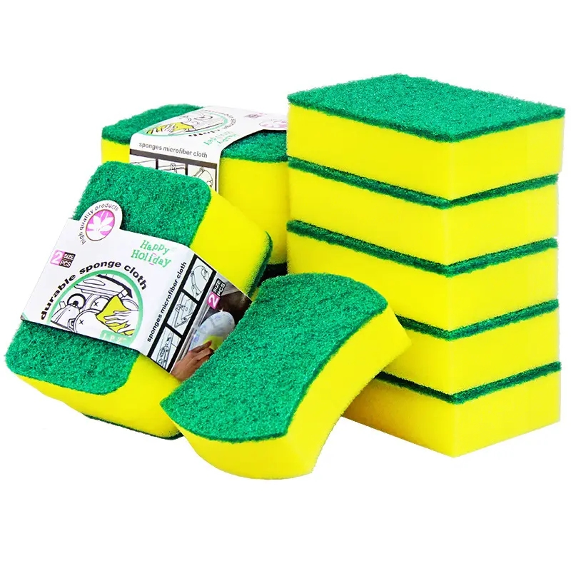 Dishwashing Sponge Kitchen Supplies Dishwashing Sponge Scouring Pad Household Cleaning Dishcloth High-Density Scouring Pad Sponge