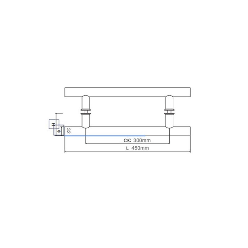 E-Star Brushed Stainless Steel Pull Handles