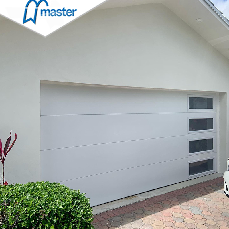Modern High Quality with Smart Remote Control Roll up 9X7 Sectional Overhead Double Garage Door with Side Windows with Accessories