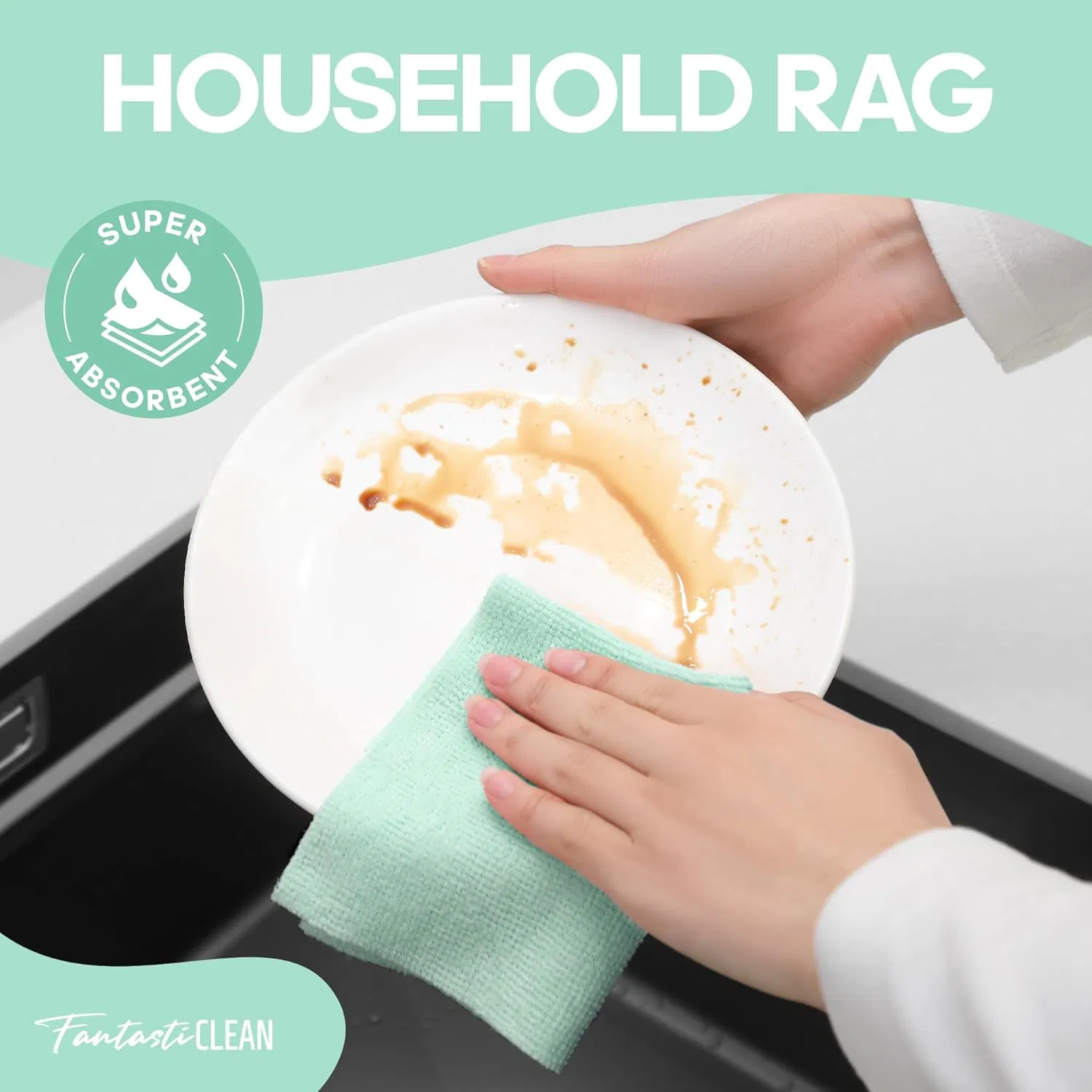 60pack 8X8 Inch Microfiber Roll Towels Tear-Away Paperless Towels Easy Use Reusable Washable Cloths for Pet Hair Cleaning