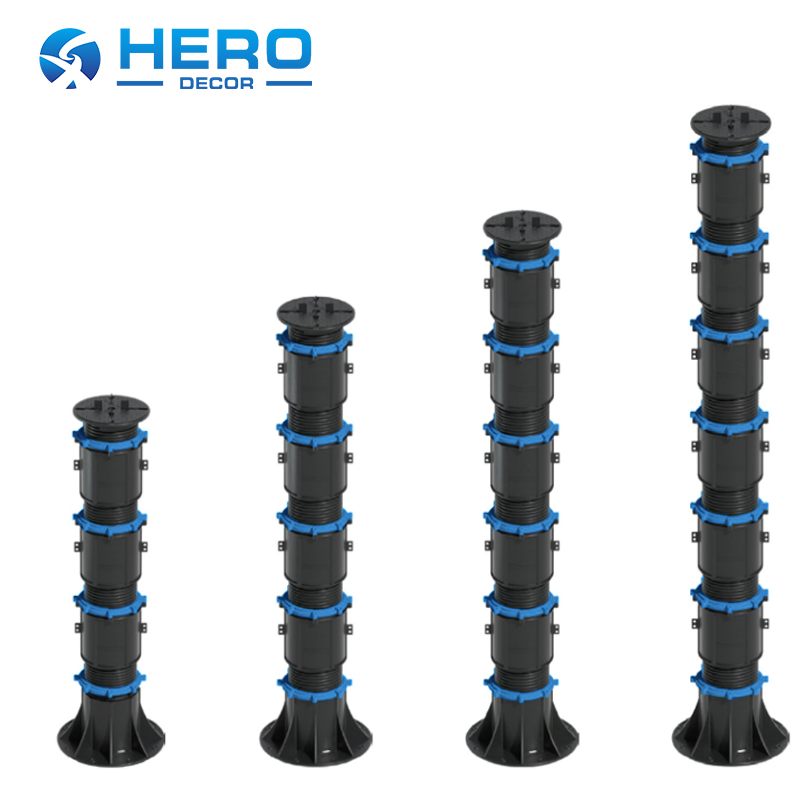 Different Height Lightweight Wooden Deck Raised Flooring Joist Paving Tile Support WPC Decking Pedestal Supports Adjustable Plastic Pedestal