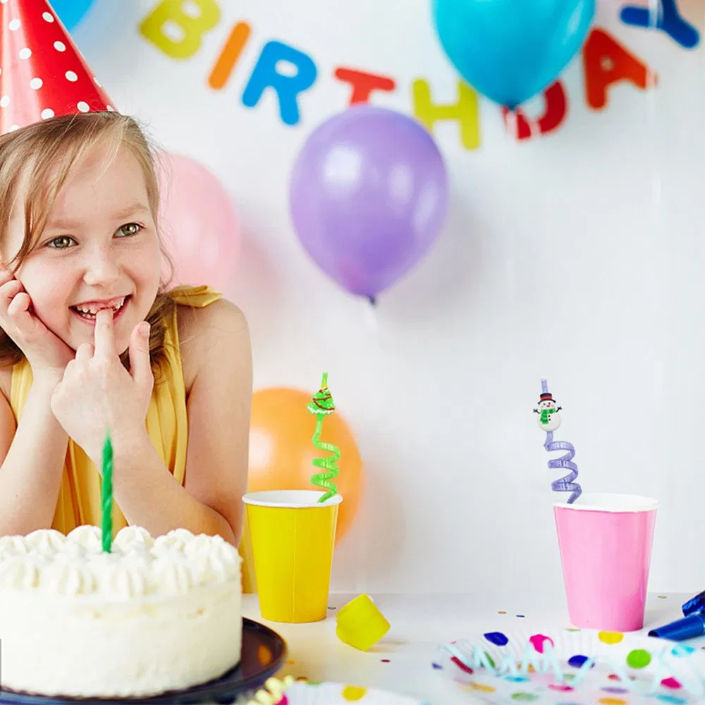 Amazon Party Favors Christmas Cartoon Curved Straws