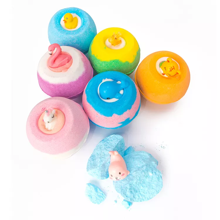Colorful Bath SPA Gift Set Bubble Bath Bomb with Toy for Kids