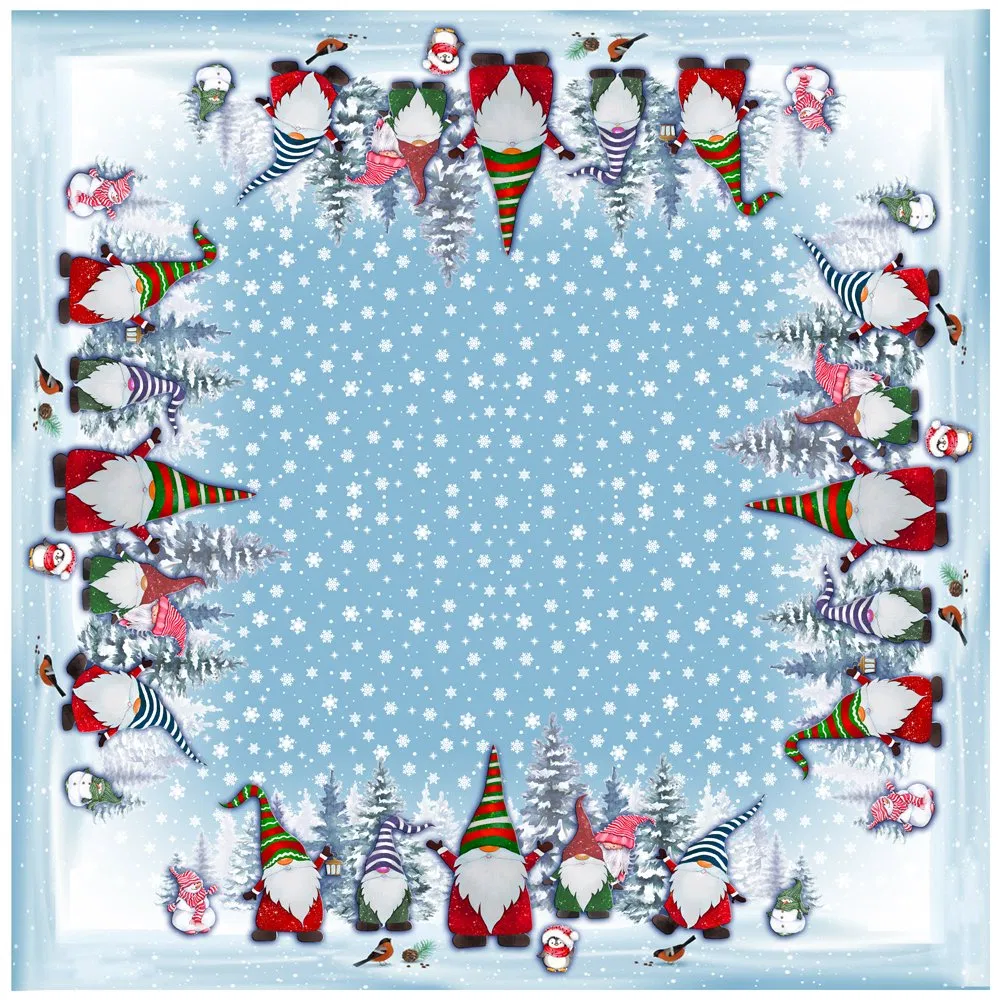 Santa Figural Gnome Digital Printing Tablecloth