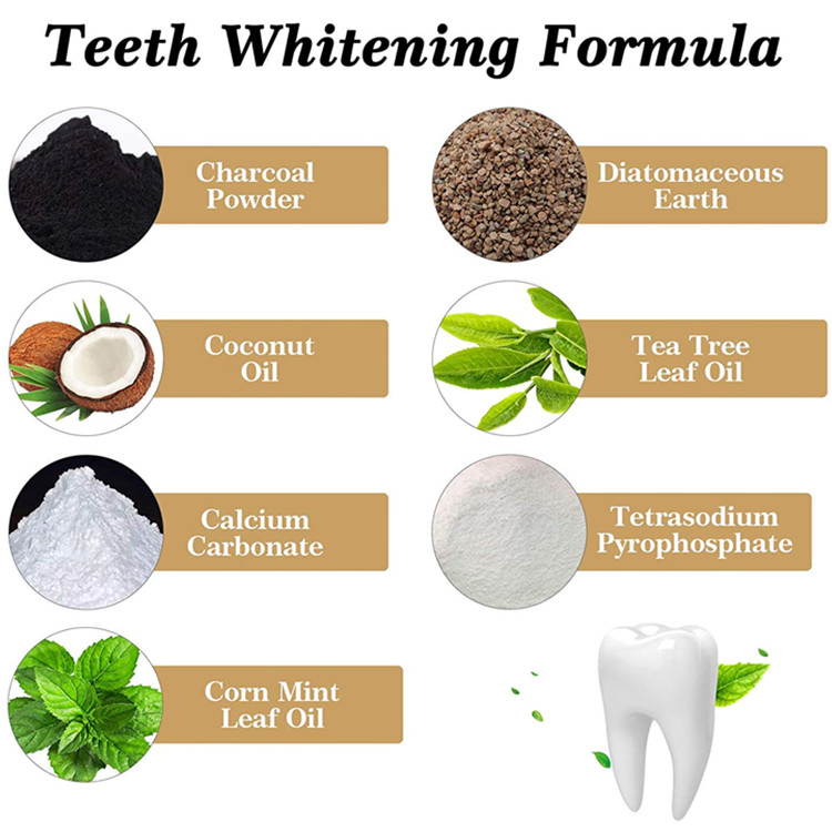 100% Natural Activated Charcoal &amp; Coconut Oil Teeth Whitening Toothpaste
