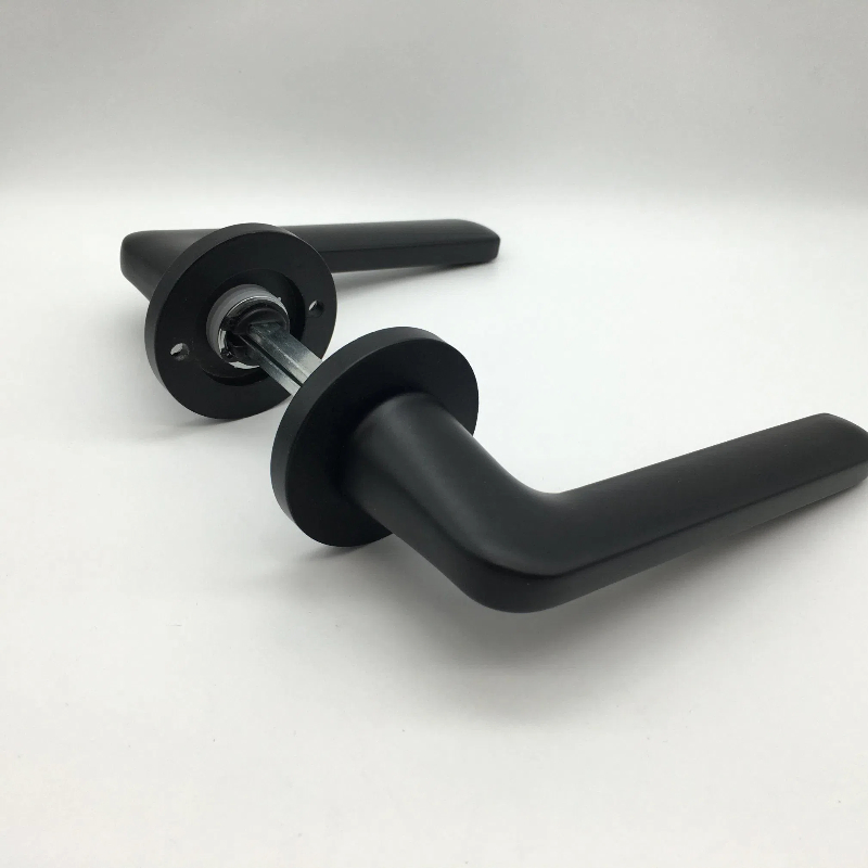 Round Lever Door Handle Aluminum Alloy Interior Design Handles for Wooden Doors