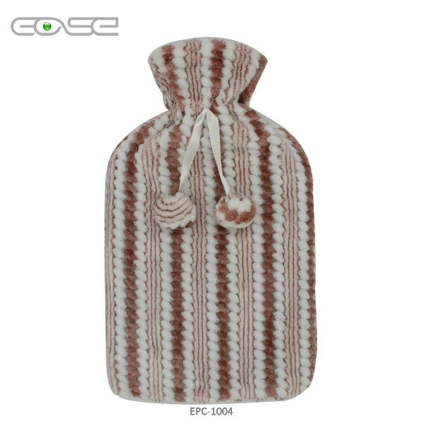 Soft Stripe Plush Hot Water Bottle for Ultimate Comfort