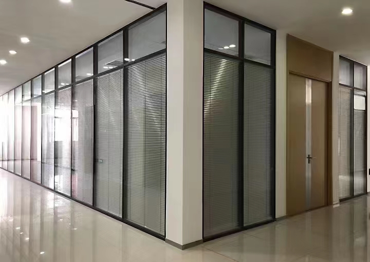 Office Aluminum Glass Partition with Blinds