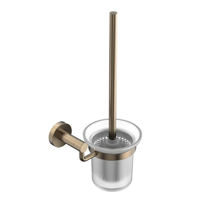 Ёршик для унитаза с держателем и стаканом, шампань золото