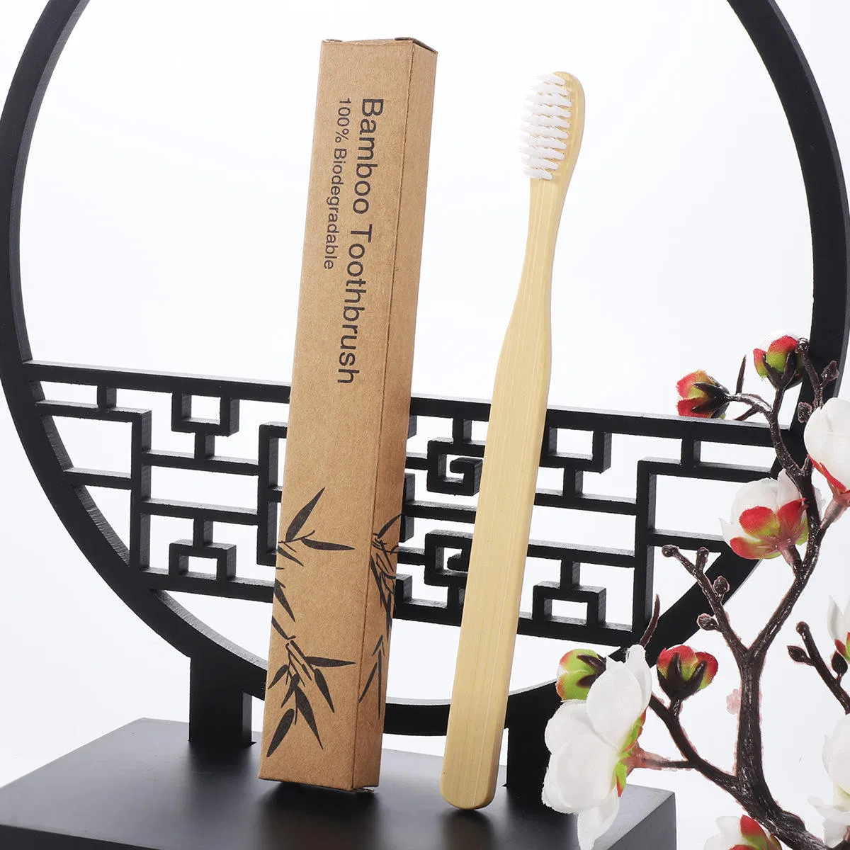 Wooden Toothbrush, Original Bamboo, Ecological Square Handle, Bamboo Toothbrush, Soft Bristle Toothbrush