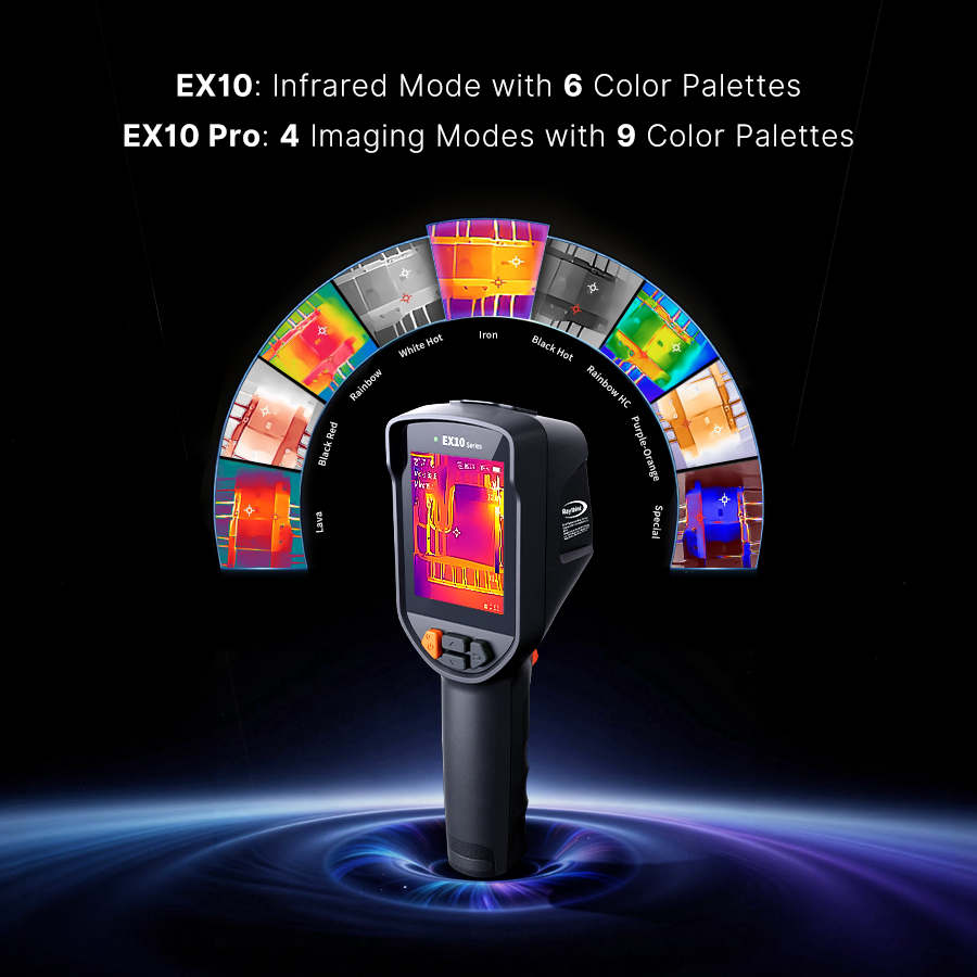 Versatile Ex10 Handheld Thermal Camera-160×120 IR Resolution & Ai Enhancement for HVAC/Car Maintenance Tasks