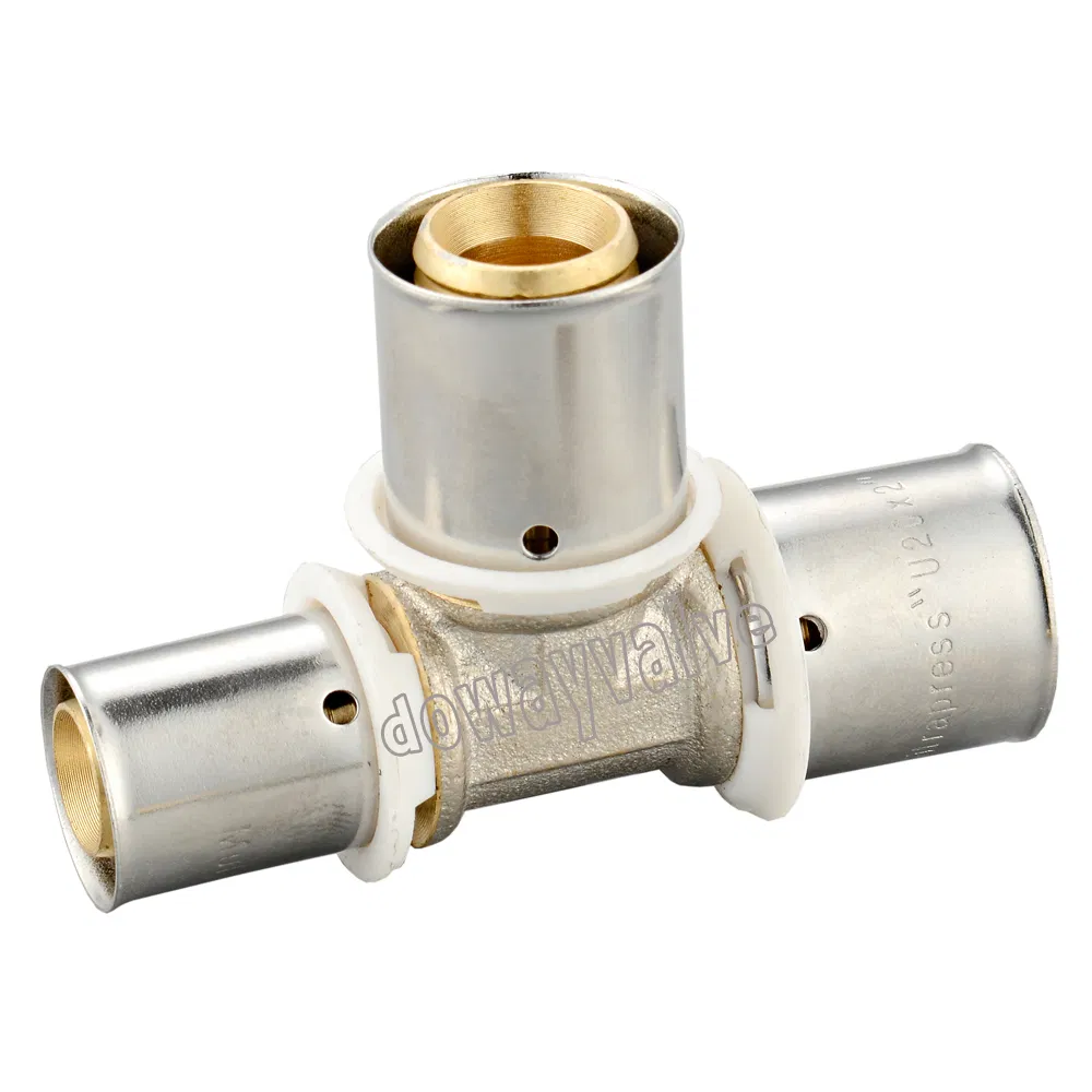 Brass Press Tee for Multilayer Pipes