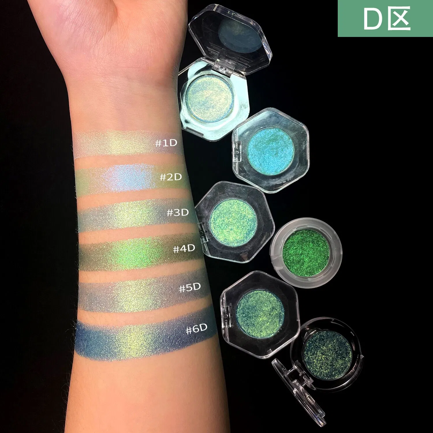 OEM Customize Logo High Quality Pressed Chameleon Holographic Multichrome Eye Shadow