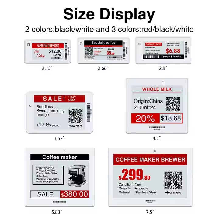 Automatic Label ESL Intelligent Change Price Digital Price Tag for Supermarket ESL Instant Alert System Electronic Shelf Labels Instant Alert Unit