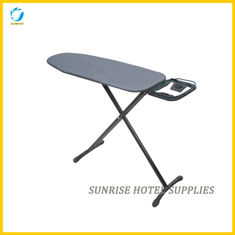 Hotel Use Black Ironing Board with Quick Release Mechanism