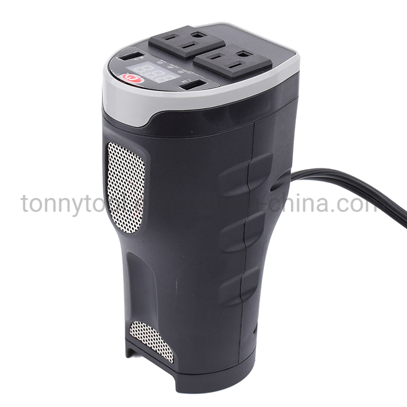 Автомобильный инвертор 12V в 110V 200W с USB и дисплеем