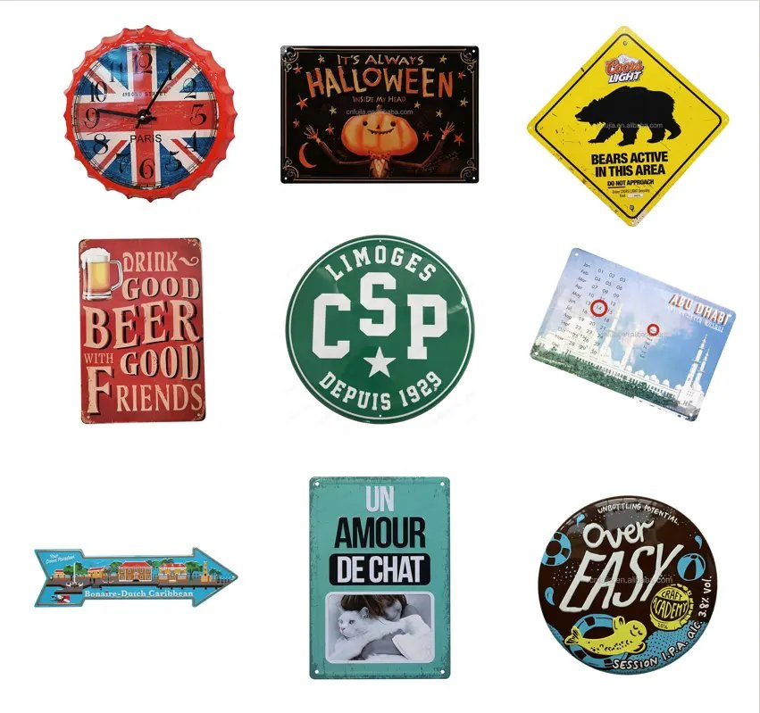 Декоративная металлическая табличка в винтажном стиле